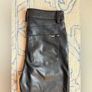 Zara Shiny Black Leather Trousers